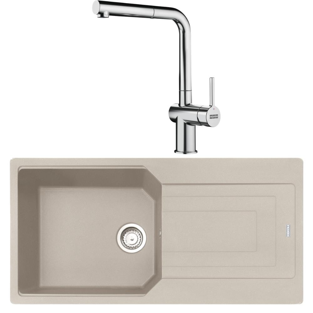 Franke UBG 611-100 Granit Sahara Evye, Active Plus Doccia Krom Armatür