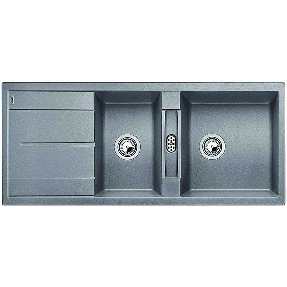 Blanco METRA 8 S Granit Evye, Alu Metallic, 1,5 Hazne, Damlalıklı, 116x50 cm
