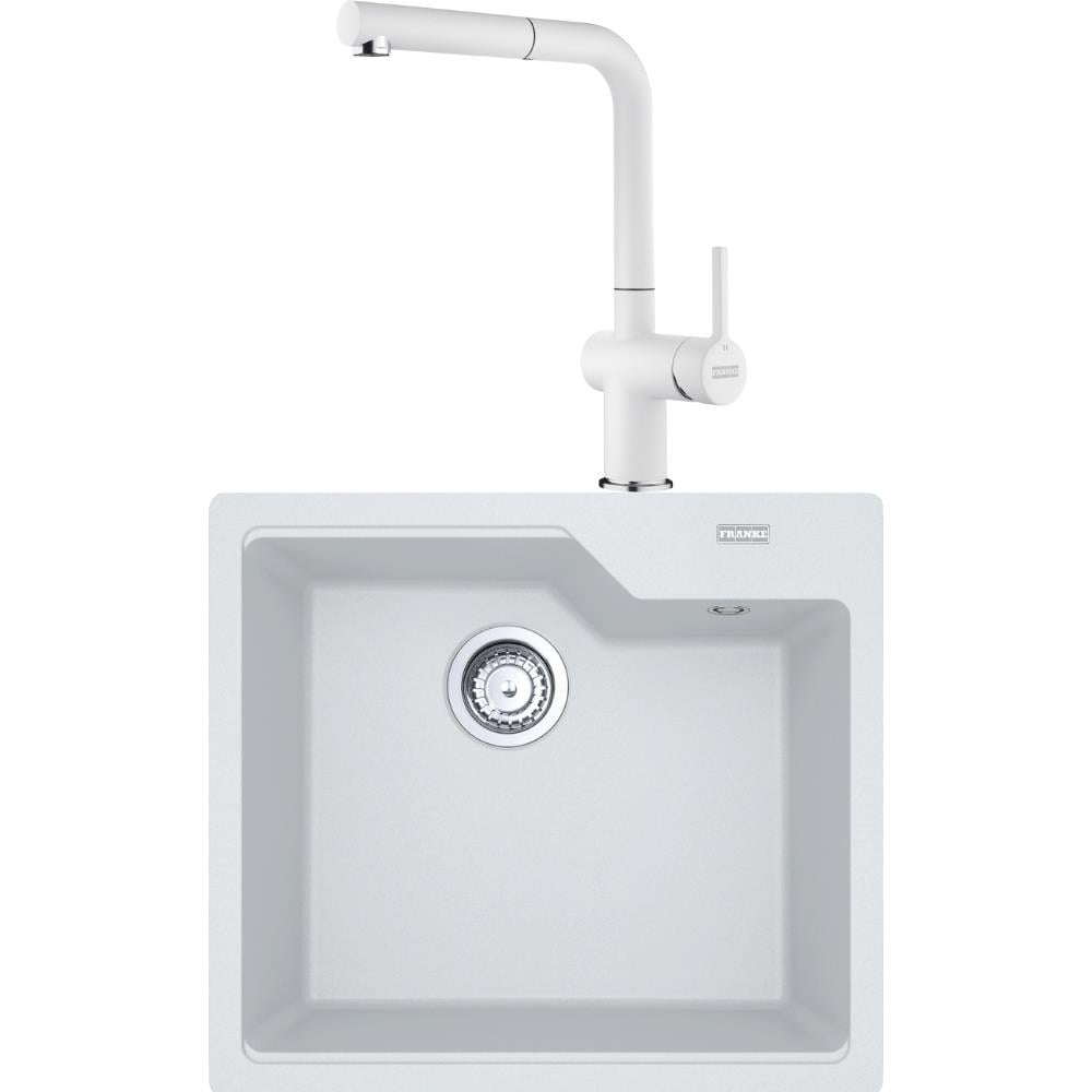 Franke UBG 610-56 Granit Bianco Evye, ACTIVE PLUS DOCCIA 2.0 Spiralli, Bianco Armatür