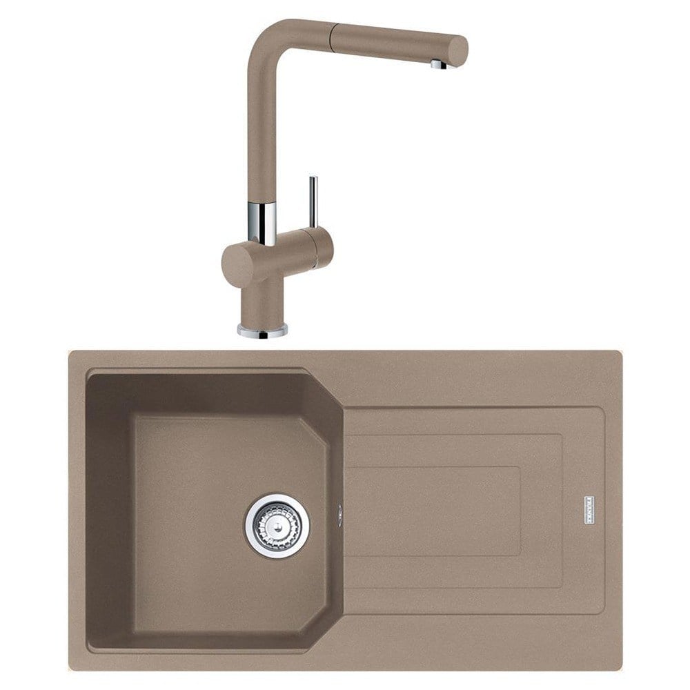 Franke UBG 611-86 Granit Oyster Evye, Active Plus Doccia Oyster Armatür