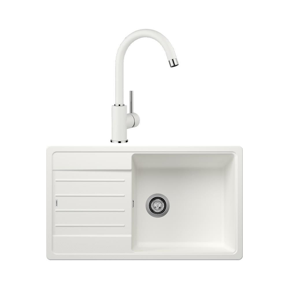 Blanco LEGRA XL 6 S Granit Beyaz Evye, MIDA Beyaz Armatür Set