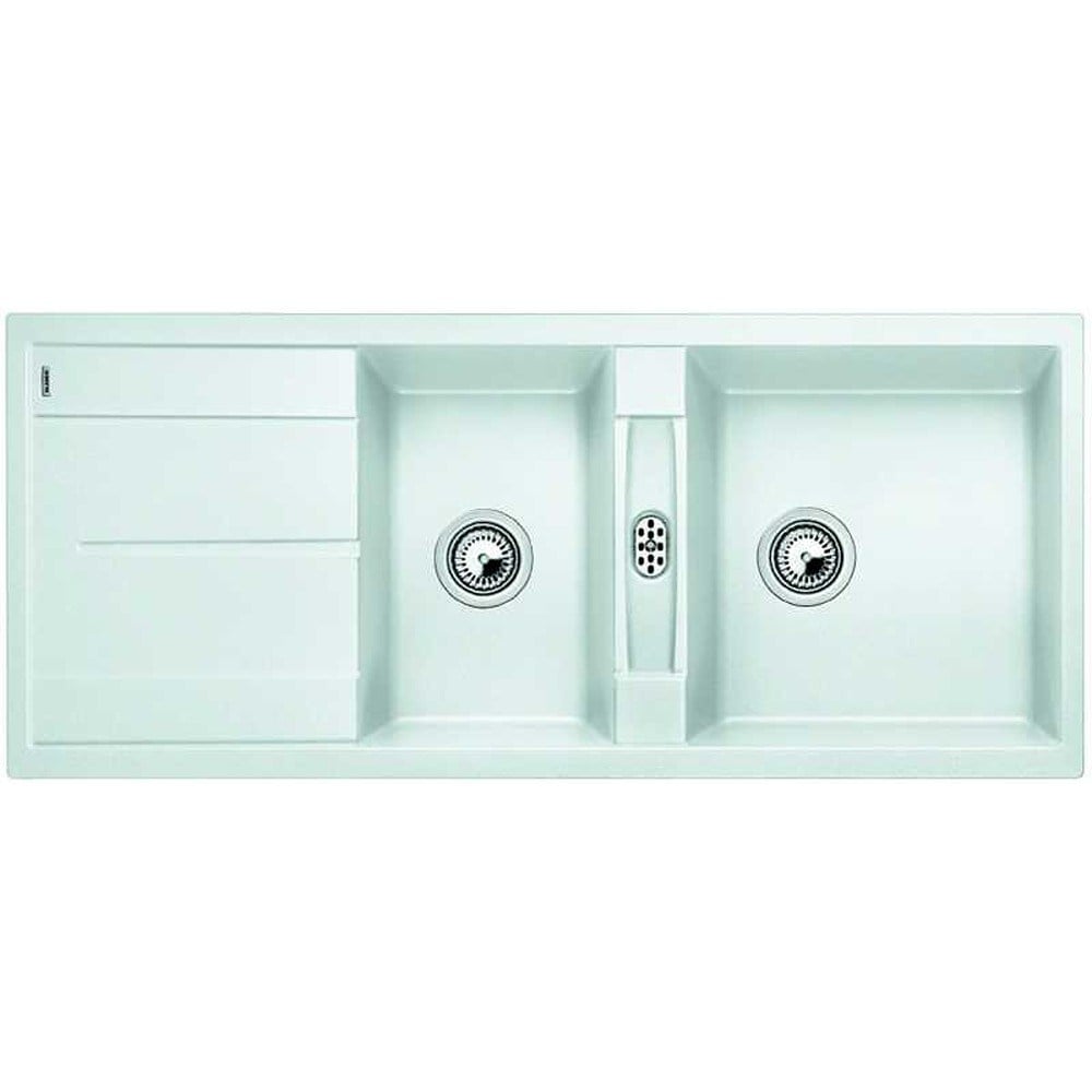 Blanco METRA 8 S Granit Evye, Beyaz, 1,5 Hazne, Damlalıklı, 116x50 cm