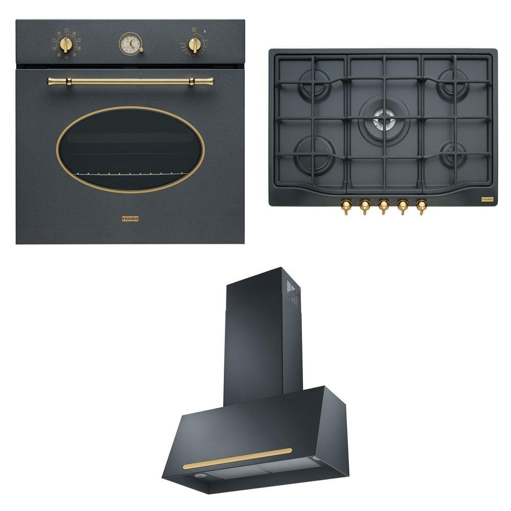 Franke Ankastre Klasik Set; CL 85 M GF Fırın, FHCL 755 4G TC GF C Ocak, FCL 70 GF Davlumbaz