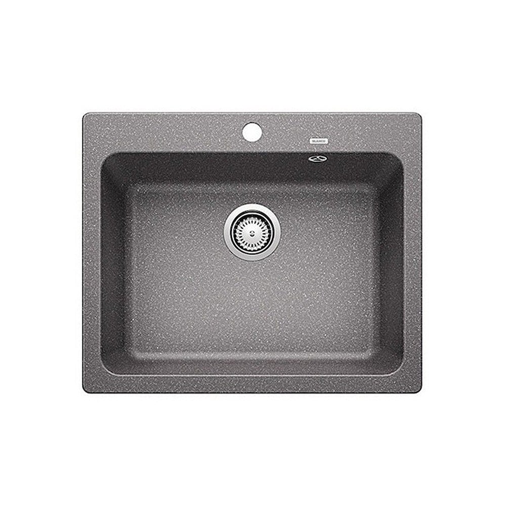 Blanco NAYA 6 Granit Evye, Alu Metallic, Tezgah üstü, Tek Hazneli, 61,5x51 cm
