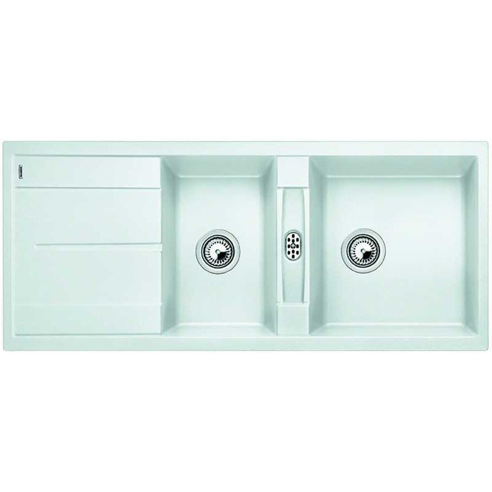 Blanco METRA 8 S Granit Evye, Beyaz, 1,5 Hazne, Damlalıklı, 116x50 cm