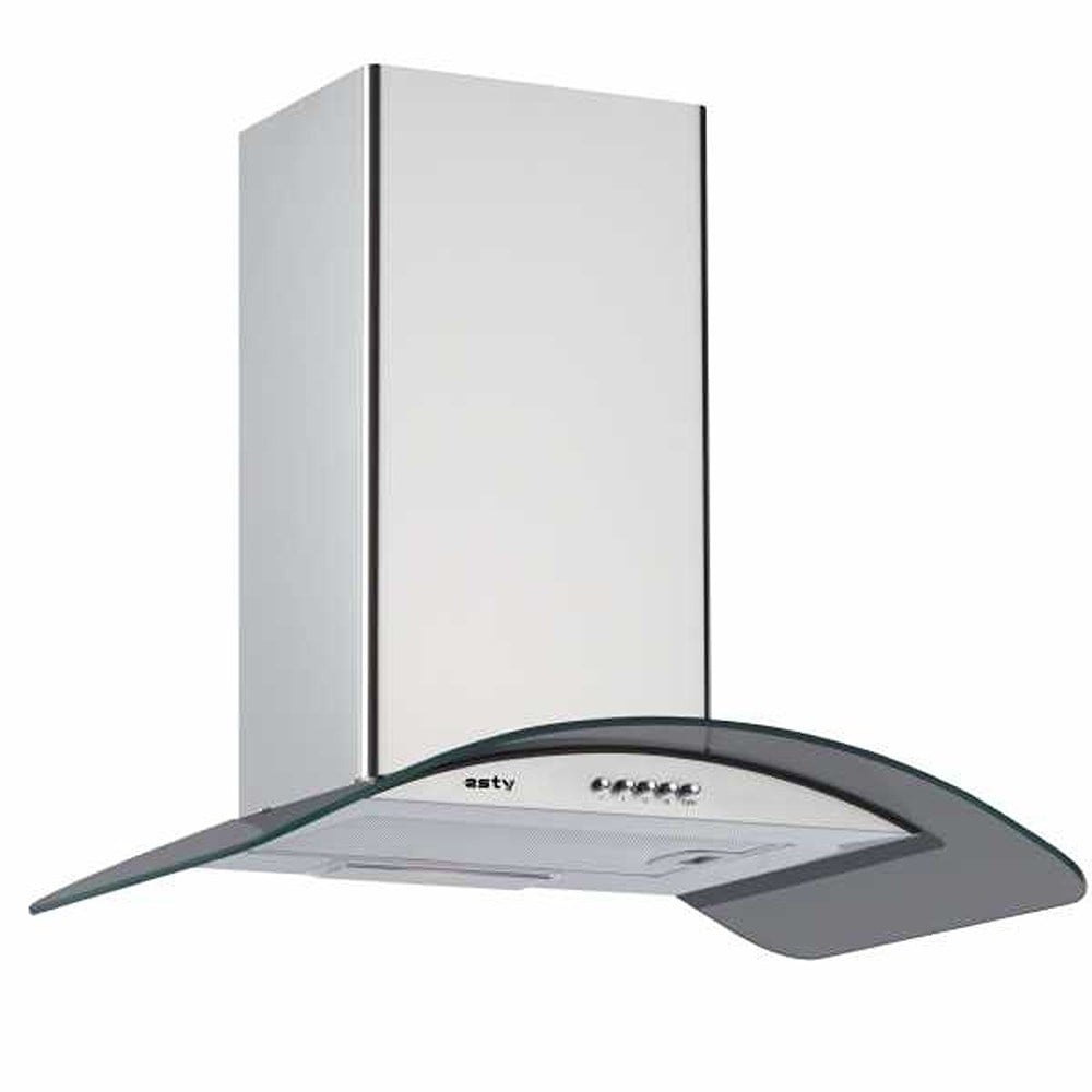 ESTY 3159 Camlı Duvar Tipi Davlumbaz, İnox, Füme Cam, 60 cm