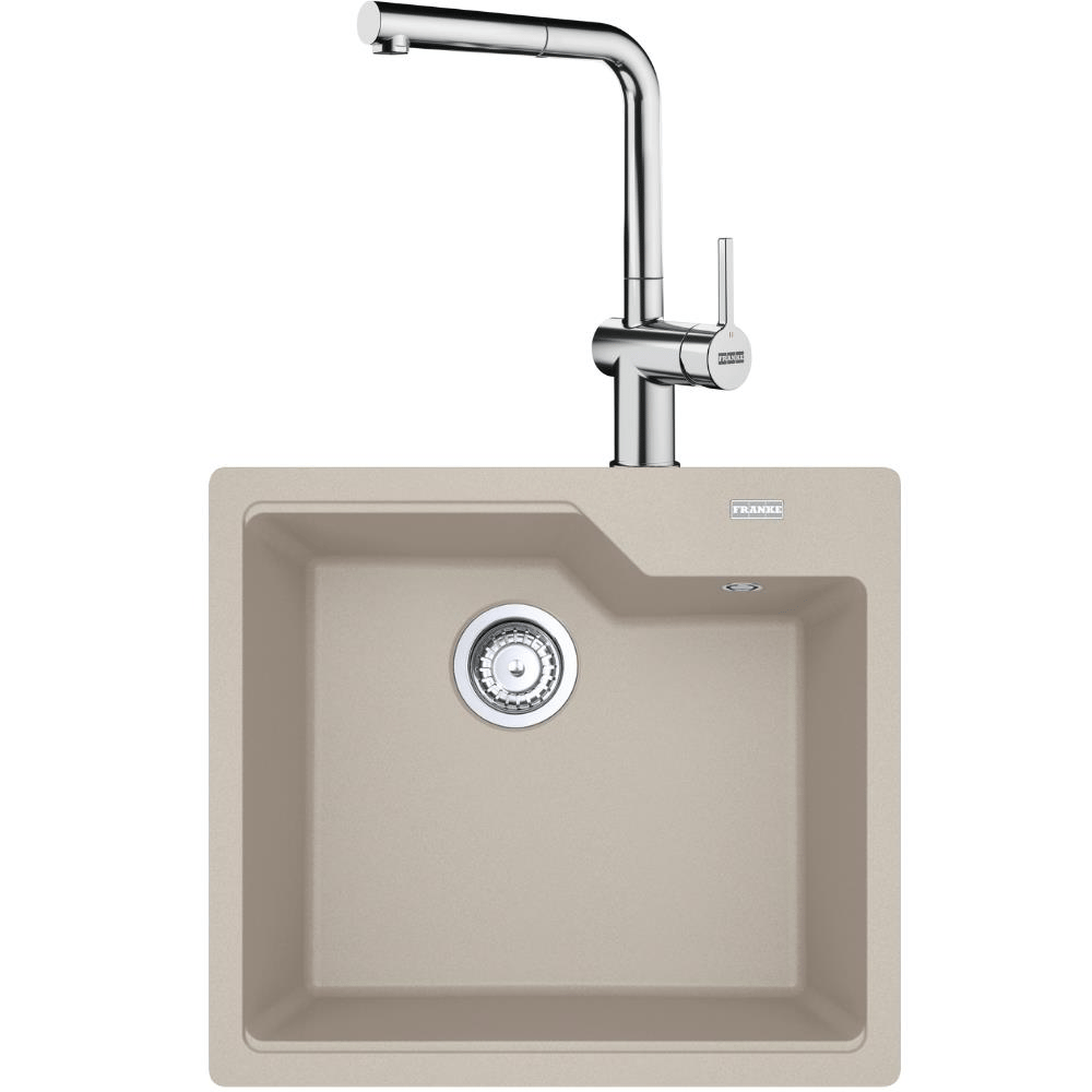 Franke UBG 610-56 Granit Sahara Evye, ACTIVE PLUS DOCCIA 2.0 Spiralli, Krom Armatür 