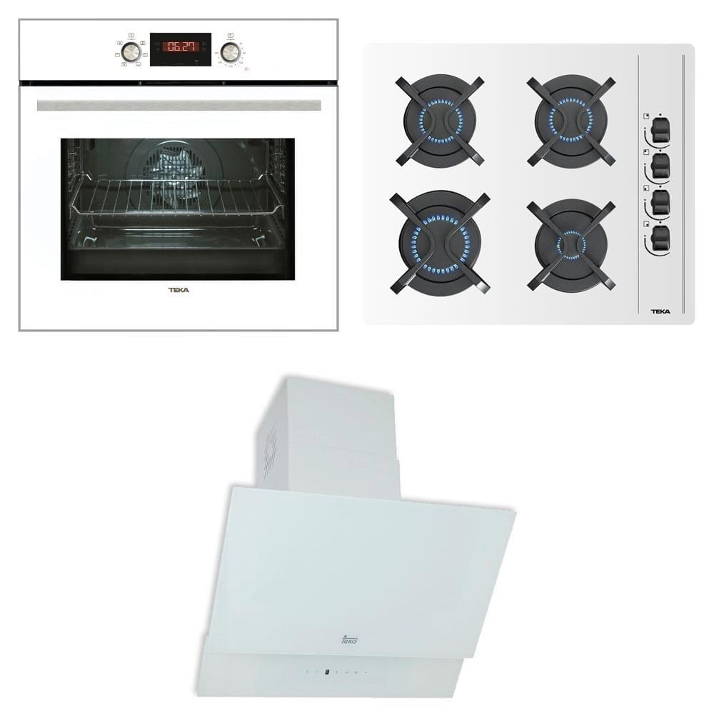 Teka Ankastre Set Chef 8, HAK 627 WH Ankastre Fırın, GBC 64002 KBC WH Ankastre Ocak, TVT 60.1 Beyaz Davlumbaz