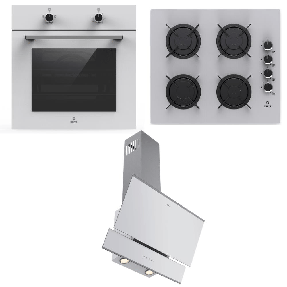 Narte Ankastre Set 2; OV200W Fırın, H10060WX Davlumbaz, CG20060W Ocak