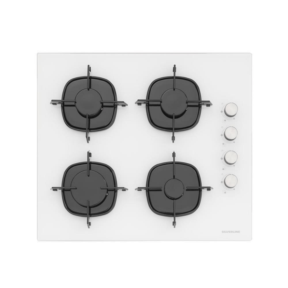 Silverline CS5700E6 Ankastre Cam Ocak, Beyaz Renk, 60 cm