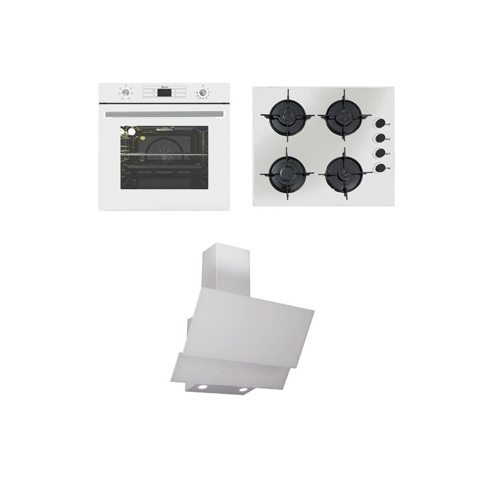 Ukinox Ankastre Set; Matteo TMX Ankastre Fırın, Carlo 60 Ankastre Ocak, Dolce MX 60 Davlumbaz, Beyaz