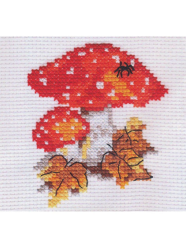 Alisa Fly Agarics Counted Cross Stitch Kit (Aida, Threads and Chart Included) - 0-48