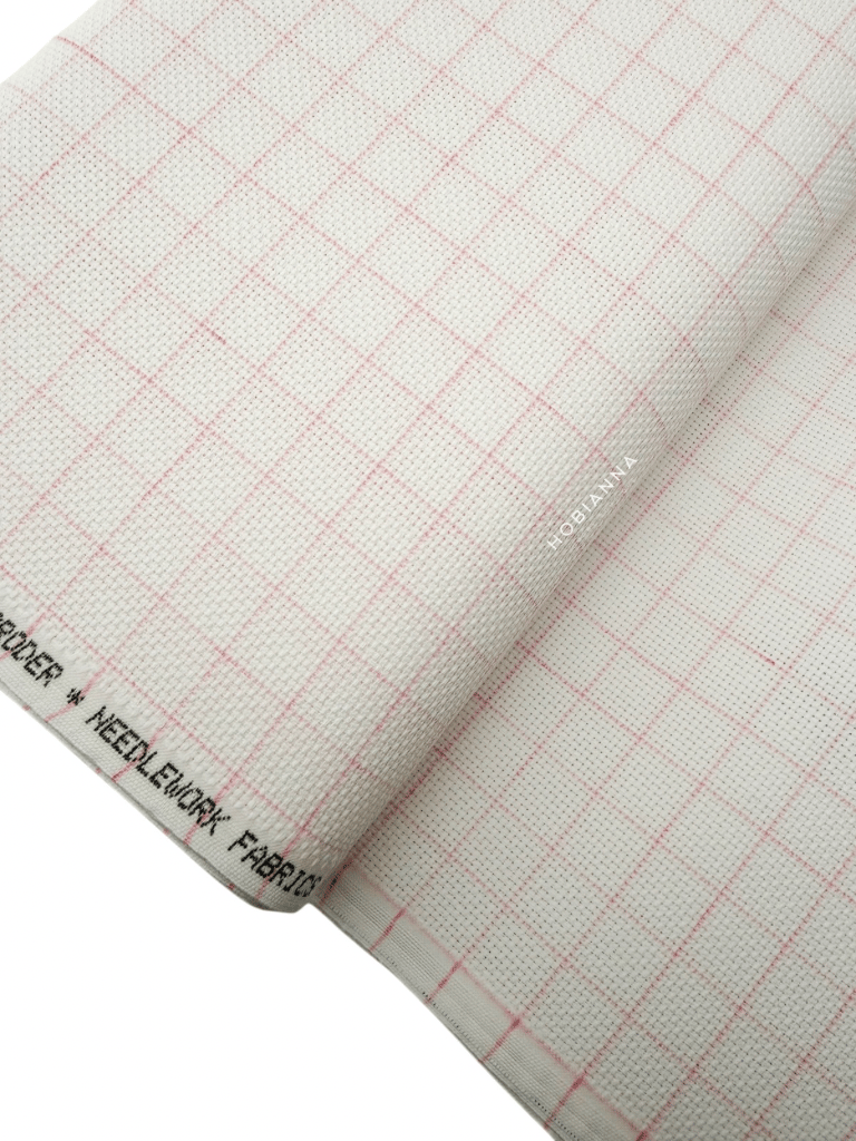 DMC Fabric Aida - DM222MG, Width:110cm, 14Ct - Checked Blanc