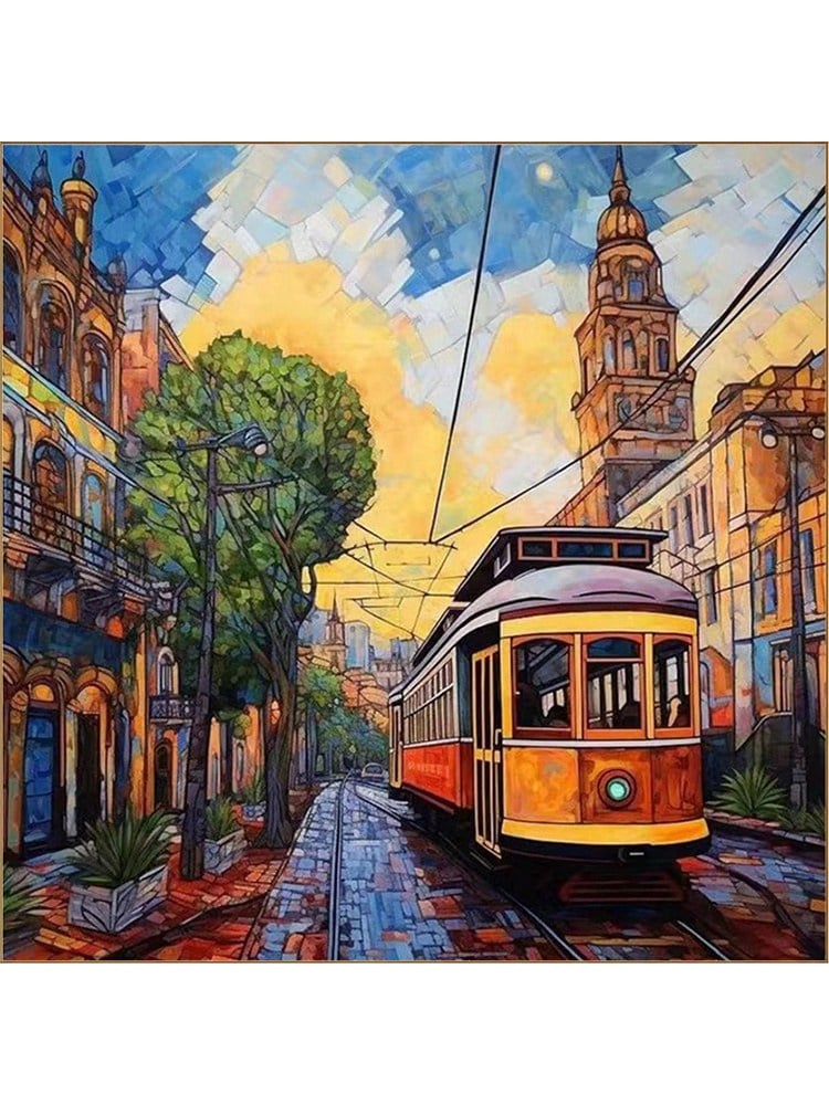 Hobby Mood Elmas Mozaik Tablo Kiti - Tramvaylı Eski Sokak (30x30 cm) - MS18277