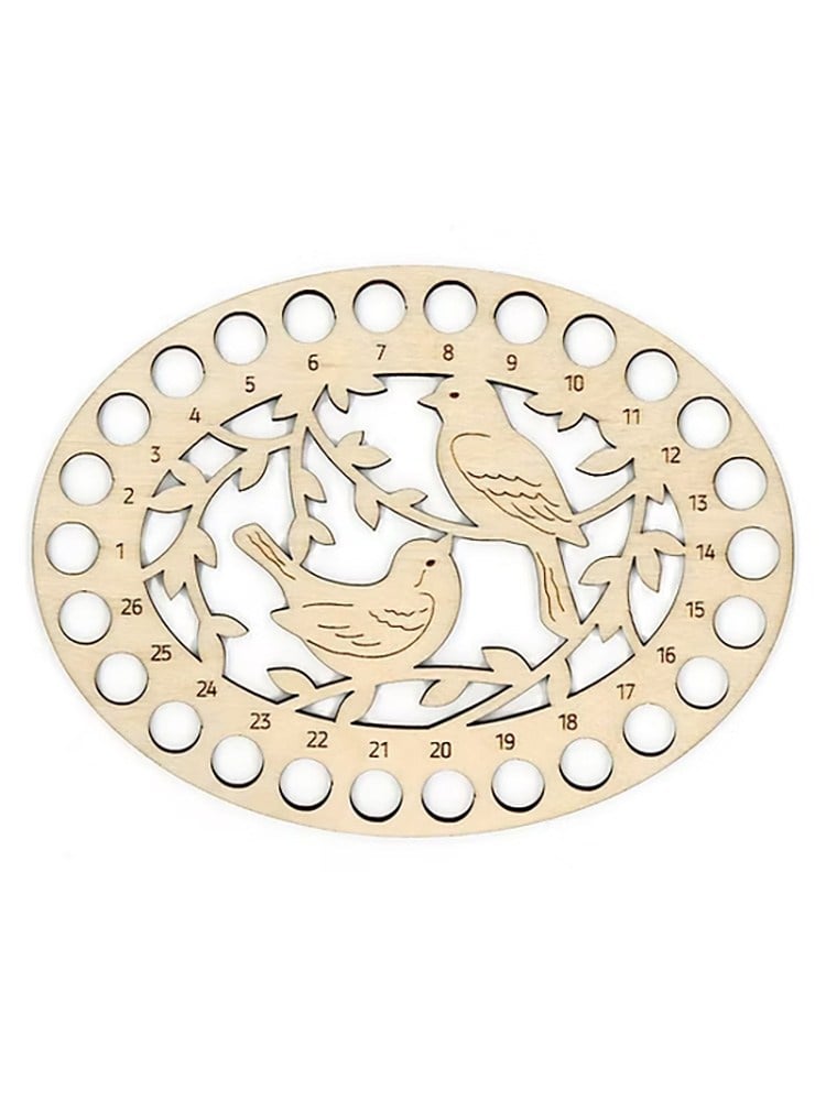 MP Studia Ahşap Oval Kuş Figürlü İplik Organizer OP-055