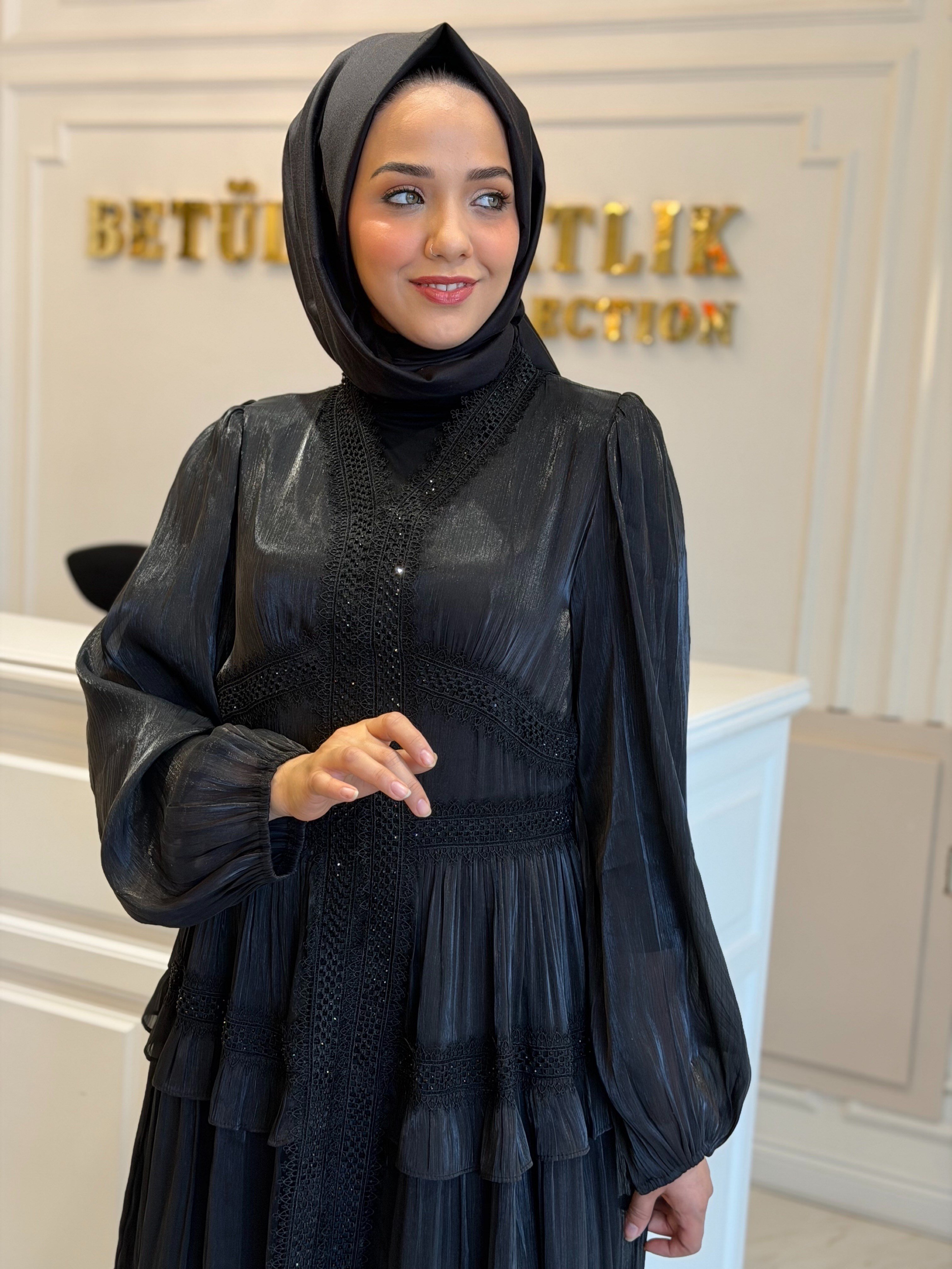 BTL Fırfırlı Abiye Elbise