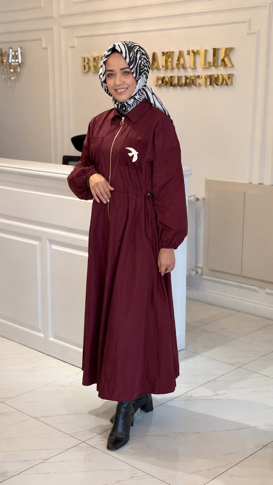 GHISA 4359 ELBİSE BORDO