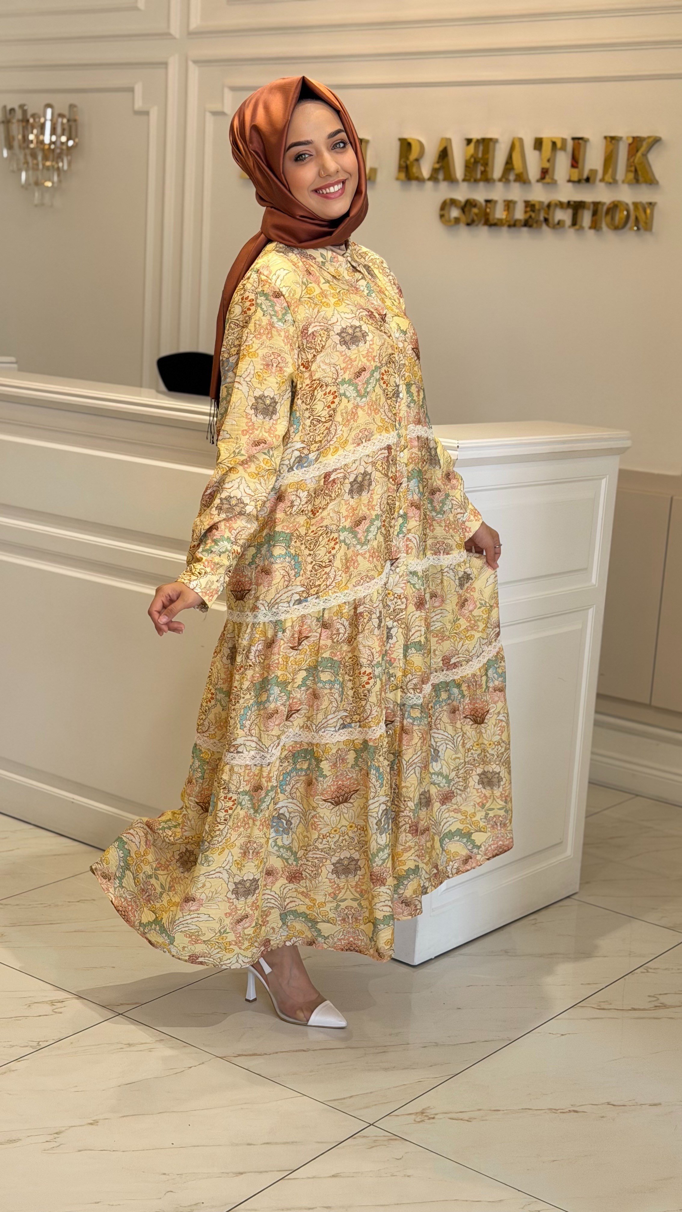 GHISA 4449 ELBİSE SARI