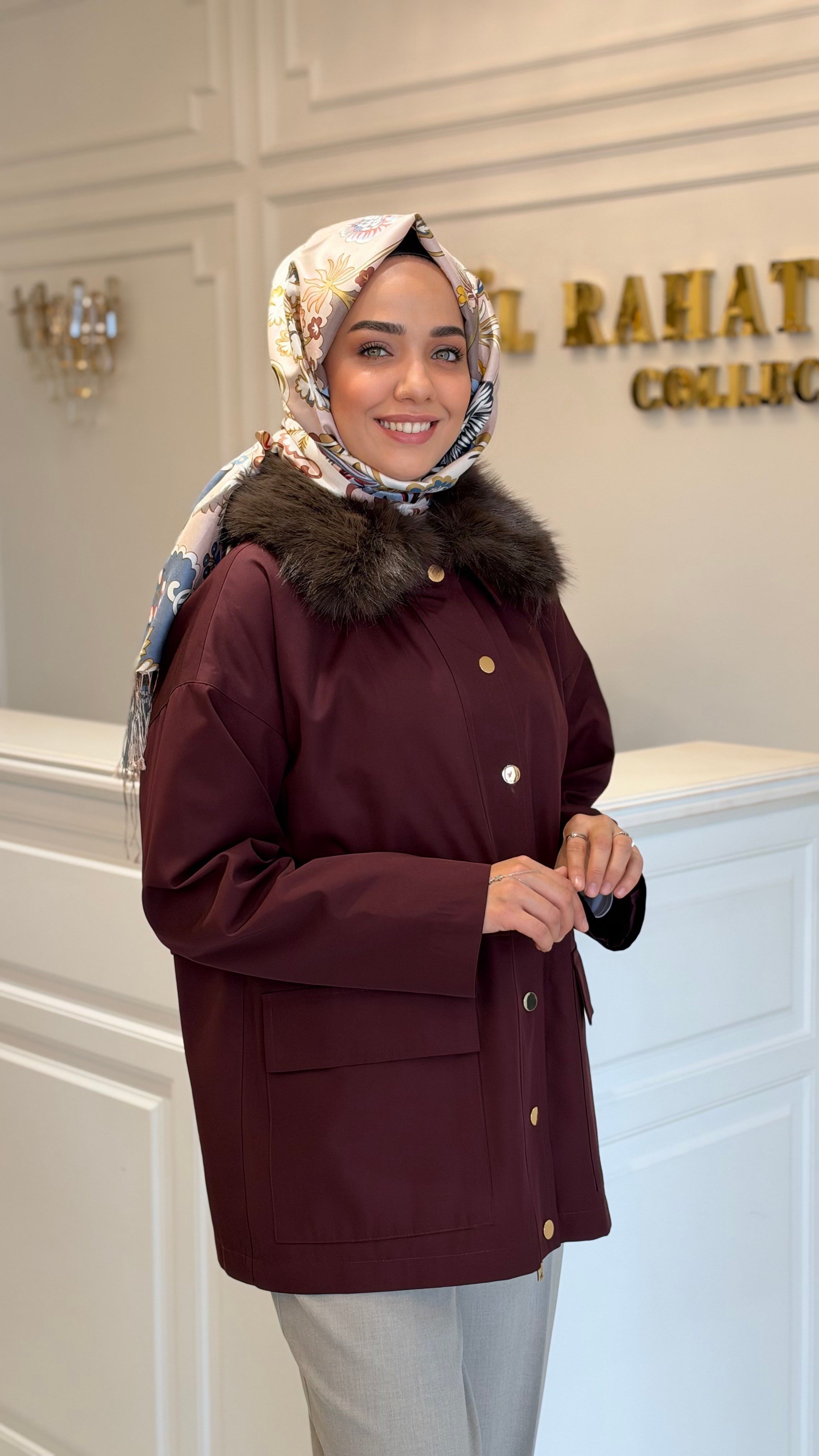 MISSEMRAMISS 5481 SPECIAL KÜRKLÜ PARKA BORDO 