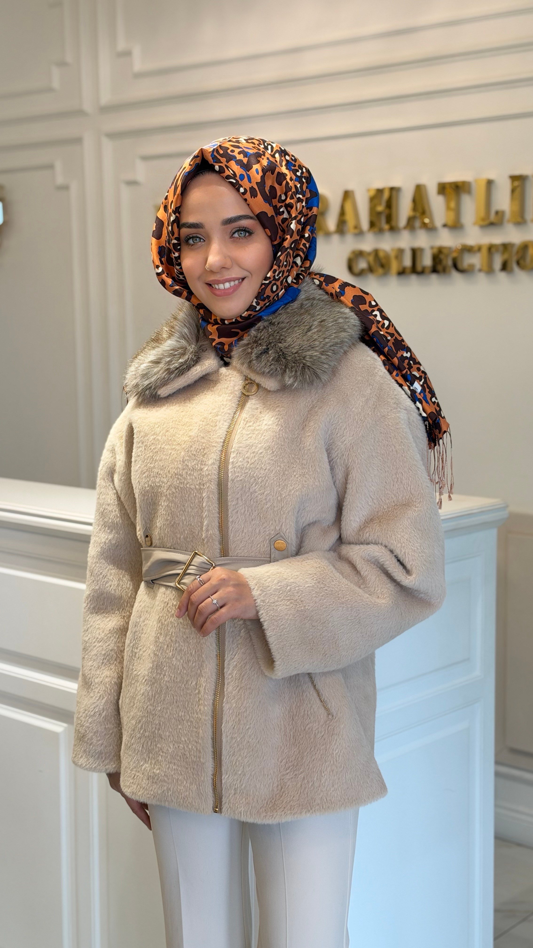 MISSEMRAMISS 5482 KÜRKLÜ ALCANTRA MONT BEJ