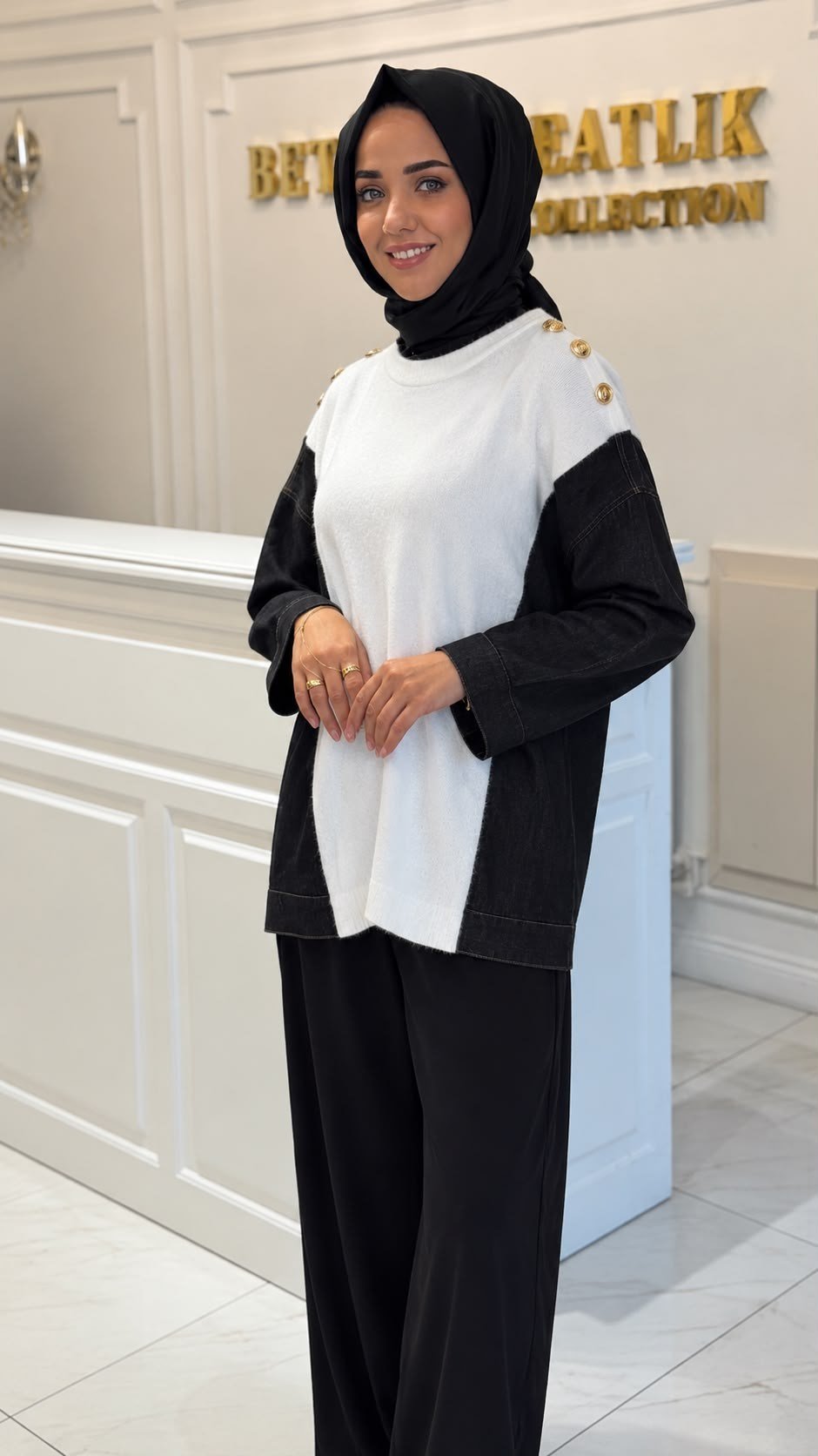 MISSEMRAMISS 5015 KOT GARNİ ANGORA TUNİK EKRU