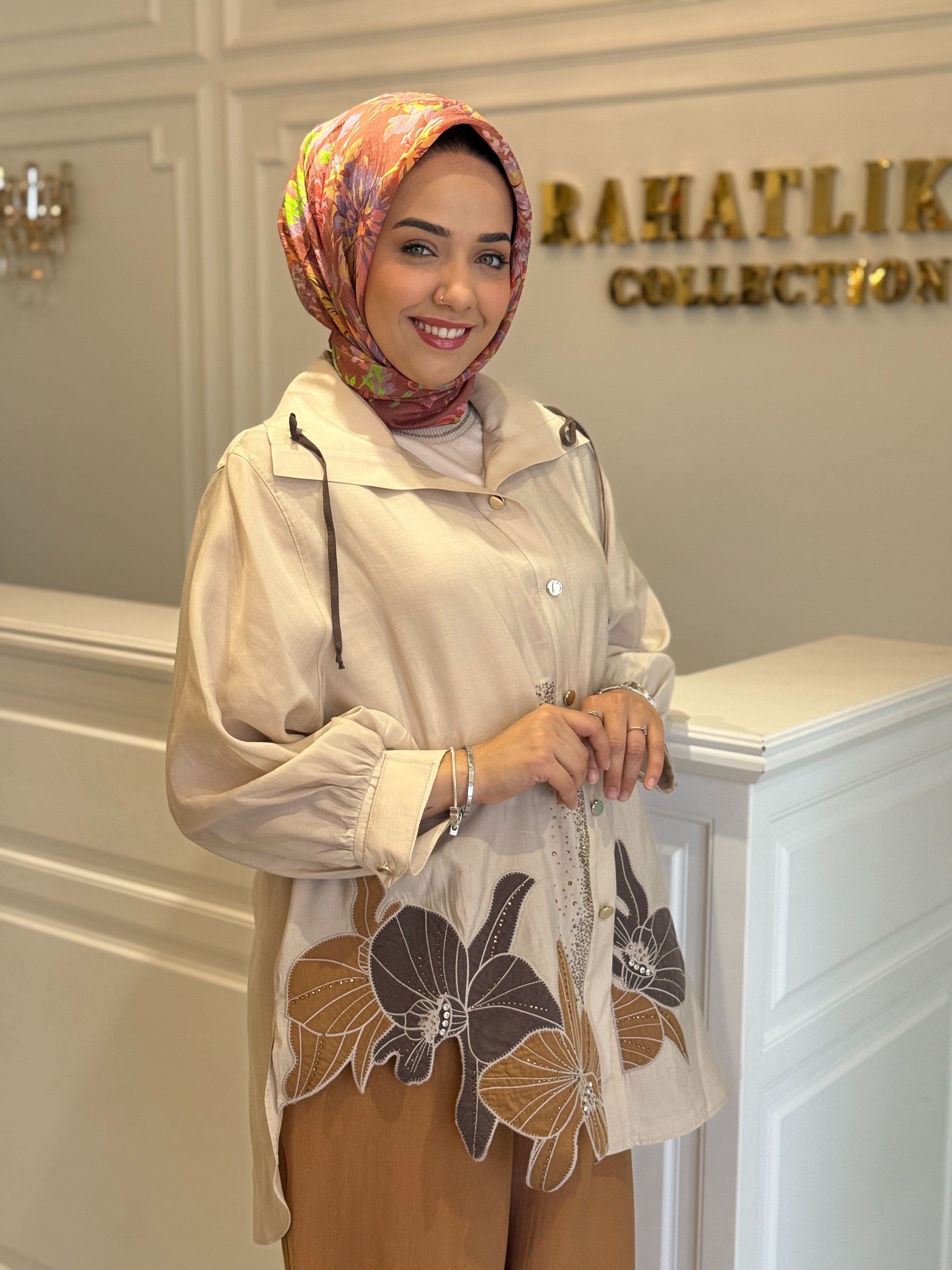 MY312 1650 ÖNÜ NAKIŞ TAŞ İŞLEMELİ TAKIM BEJ
