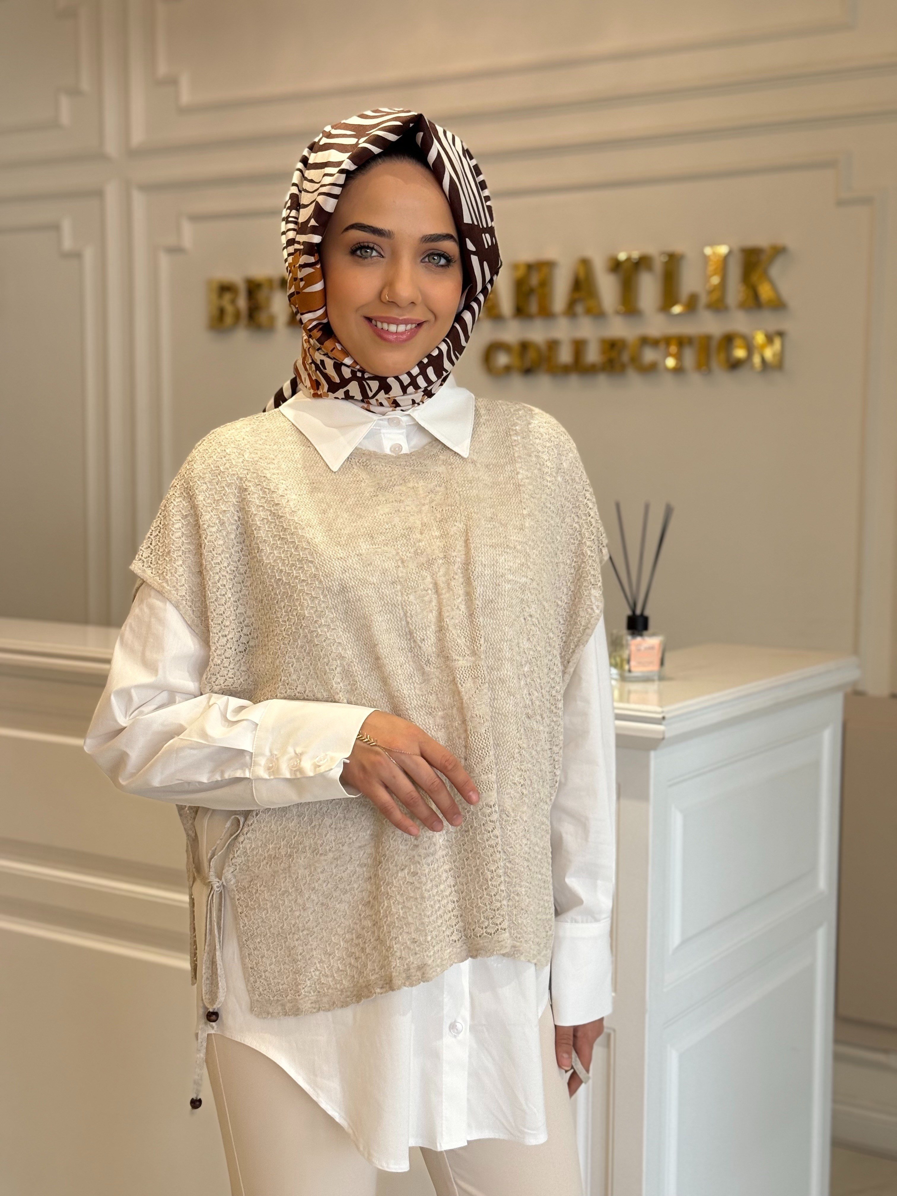 TIĞ TRİKO 2161 SÜVETER GÖMLEK EKRU