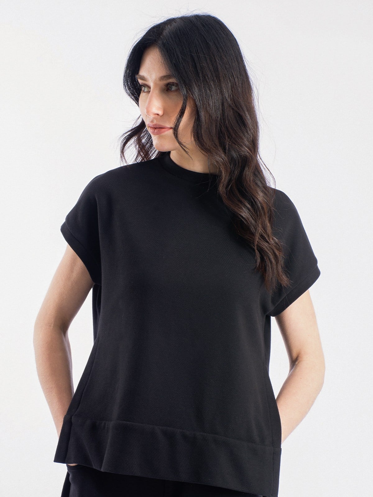 Modern Baggy Sıfır Kol Kadın Sweatshirt