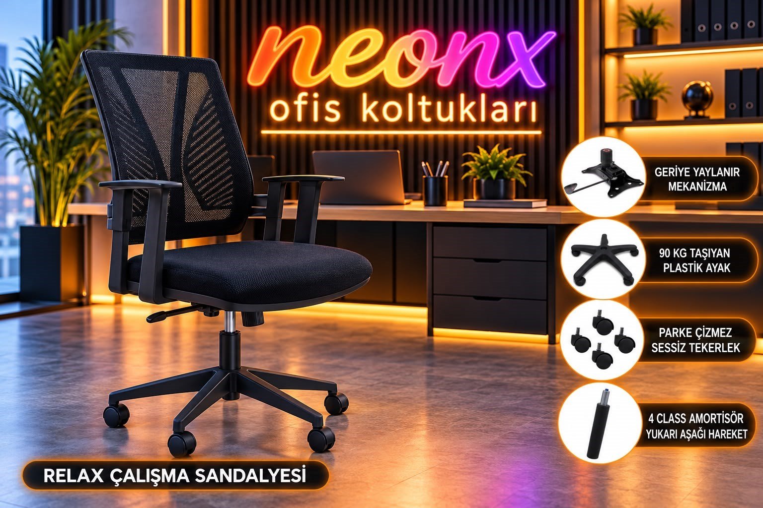 Relax Çalışma Sandalyesi– Maksimum Konfor , Modern Ergonomi