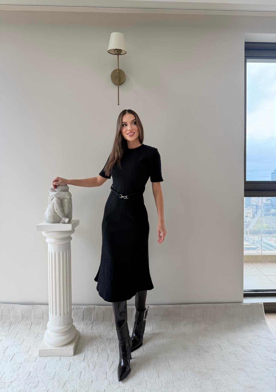 Çan Etek Detay Selanik Elbise Siyah 2029