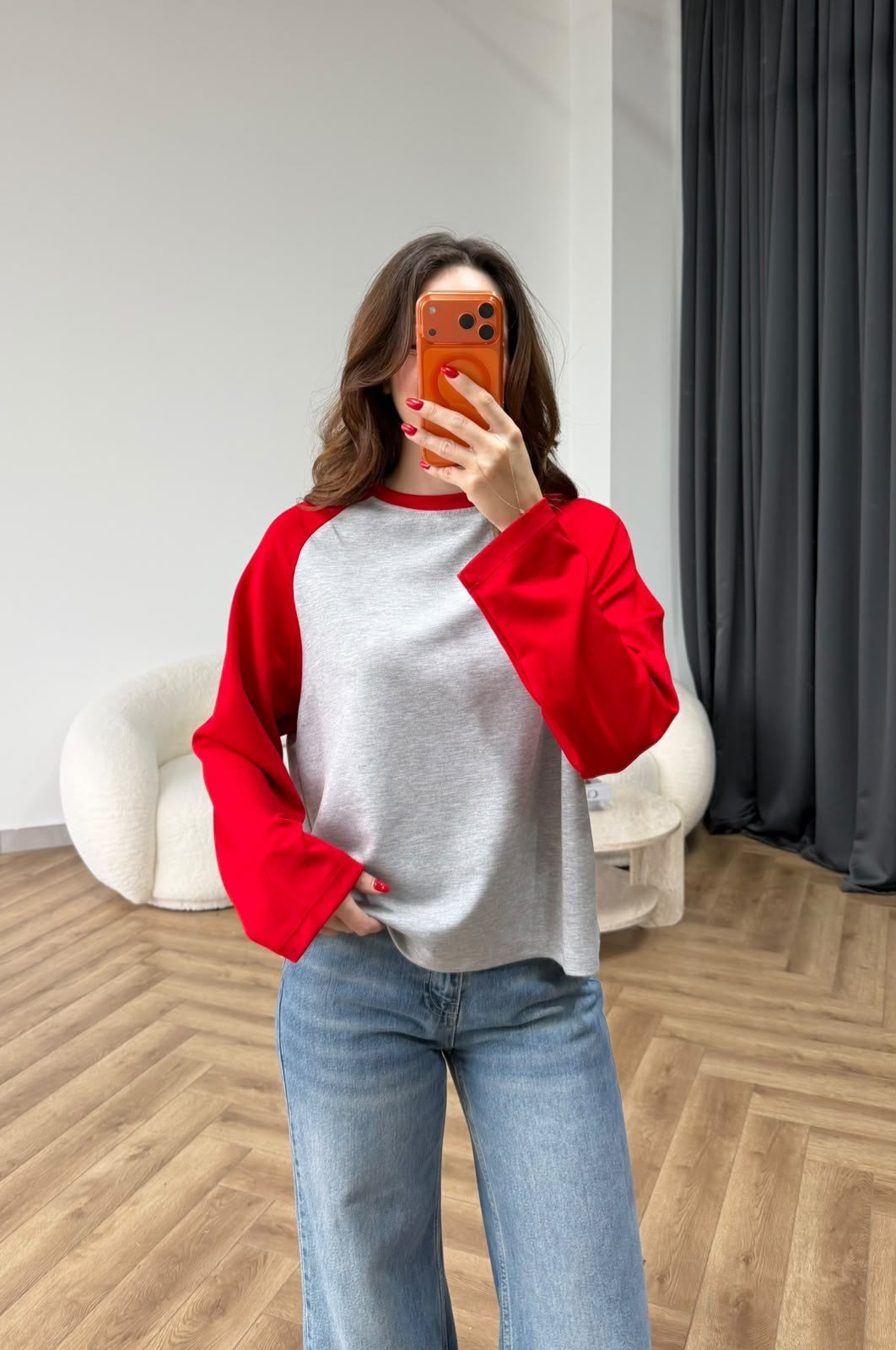 Garneli Çift Renk Sweat Gri 2552