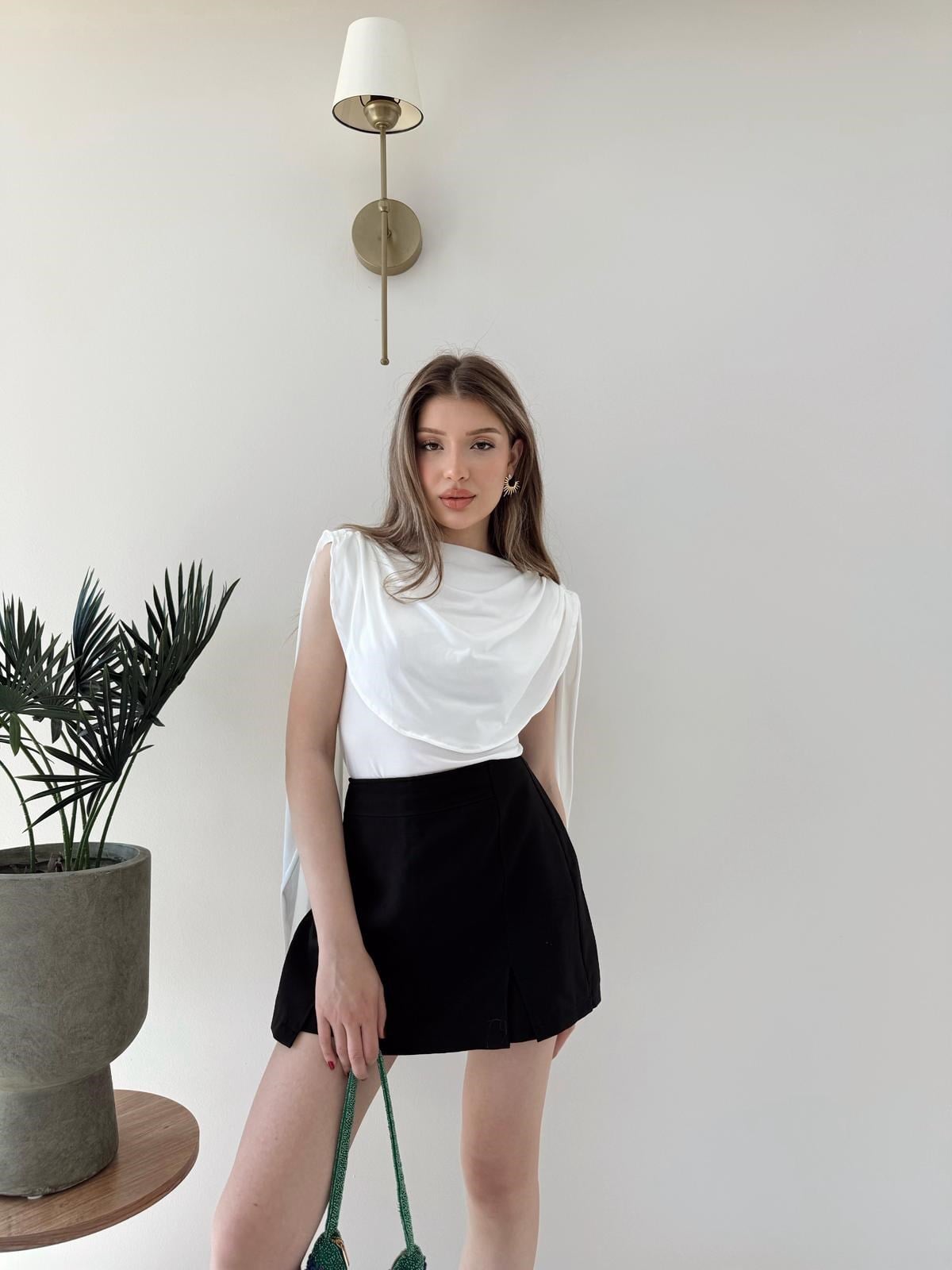 Omuz Saçaklı Sandy Bodysuit Beyaz 2269
