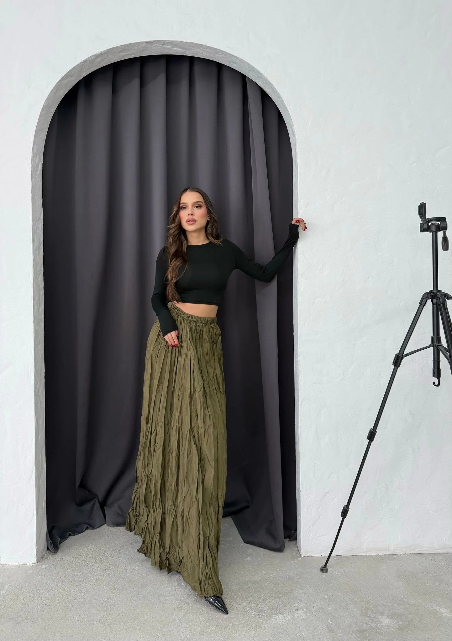 PİLİSELİ UZUN KRAŞ ETEK HAKİ