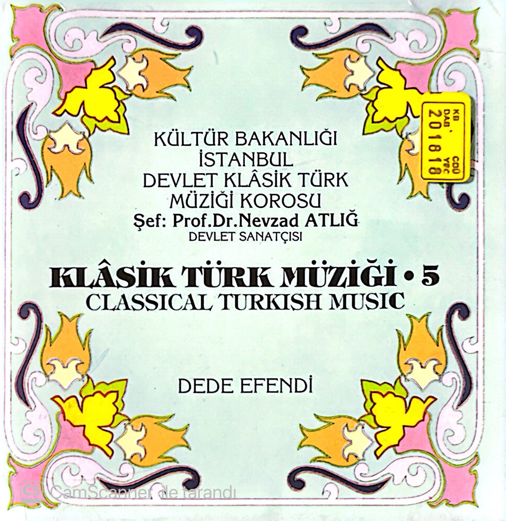 Klâsik Türk Müziği 5: Dede Efendi (Classical Turkish Music) CD