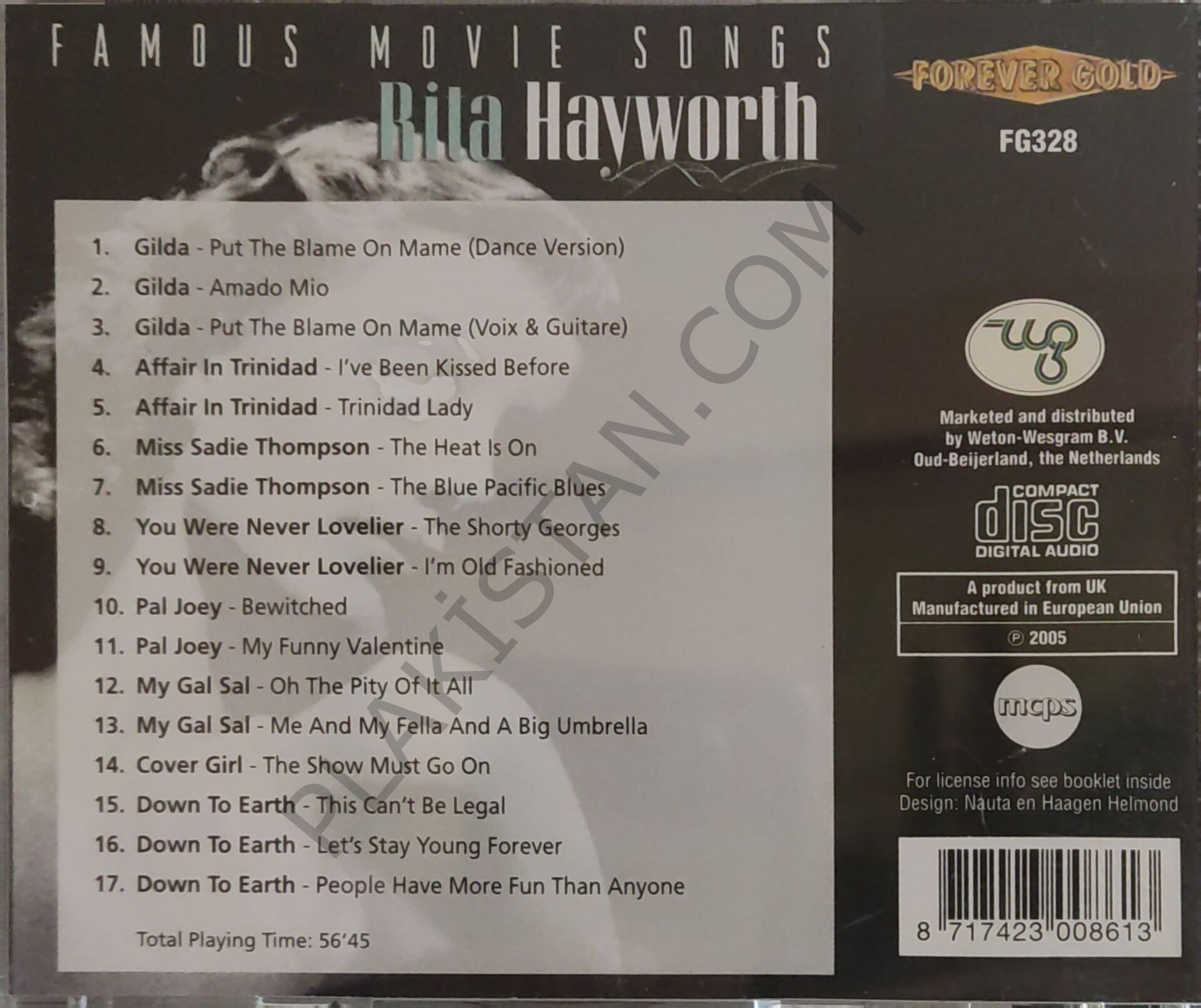 Rita Hayworth – Famous Movie Songs CD