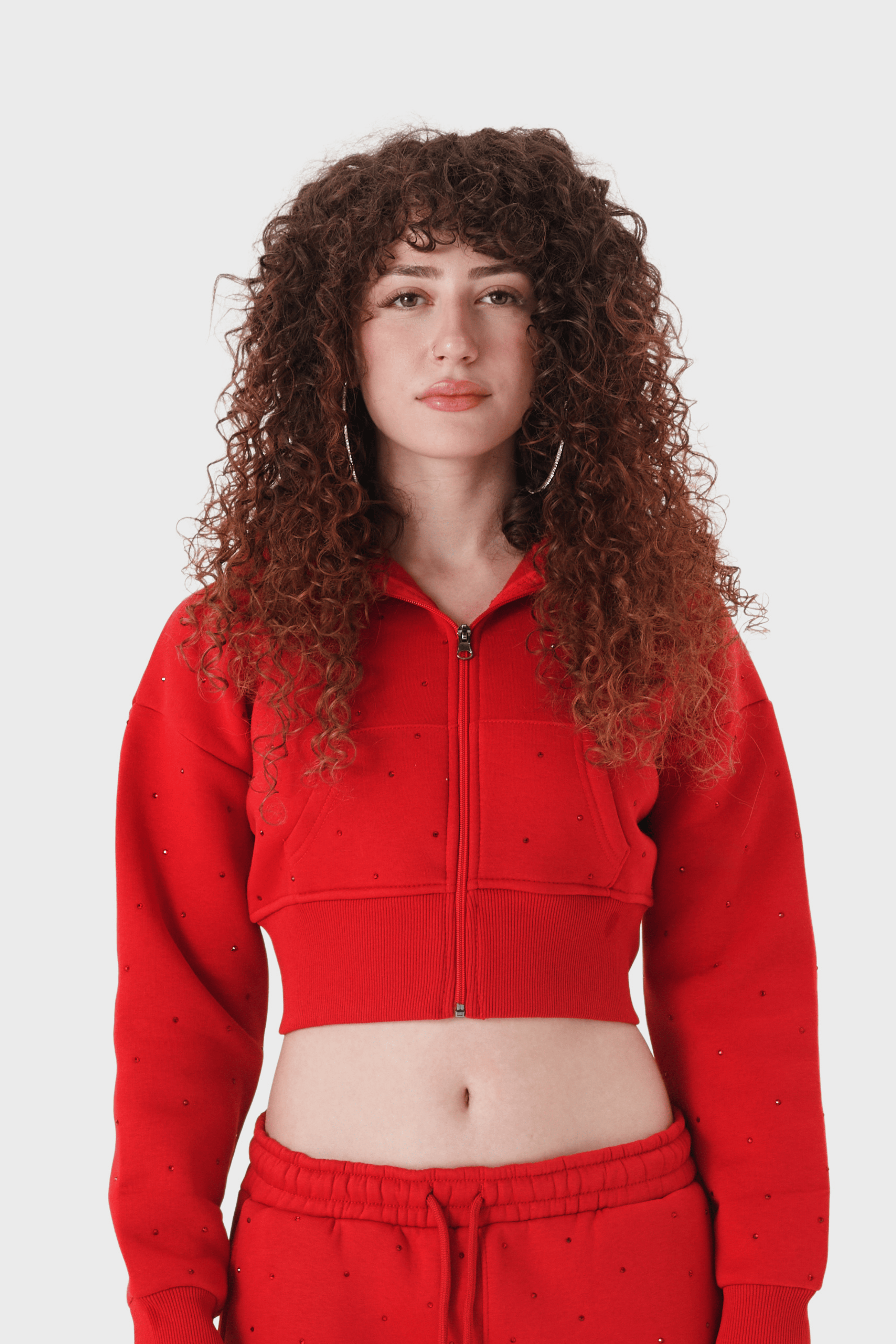 Kadın Üst Hoodie Kırmızı