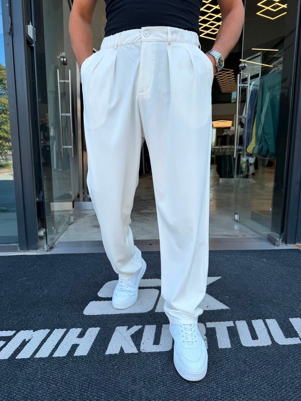 Beyaz Baggy Pantolon WE5011