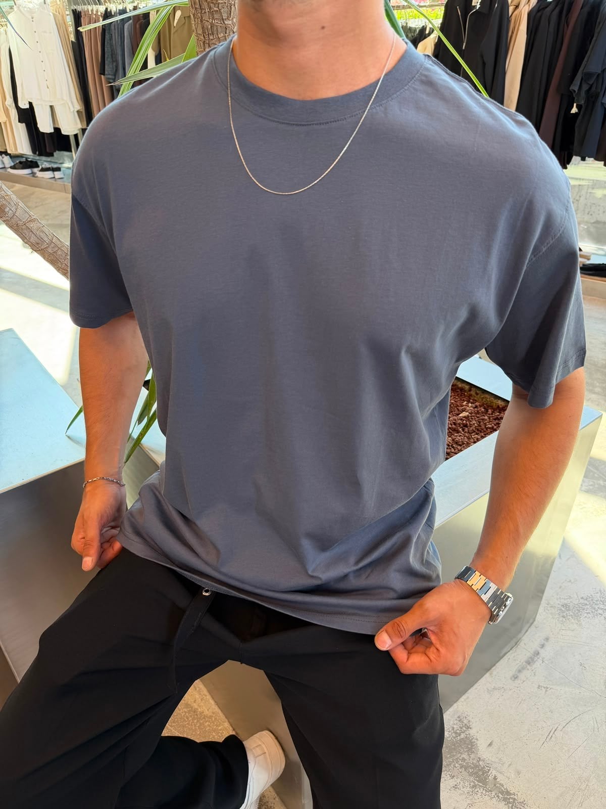 Füme Qawis Oversize Basic T-Shirt QW01