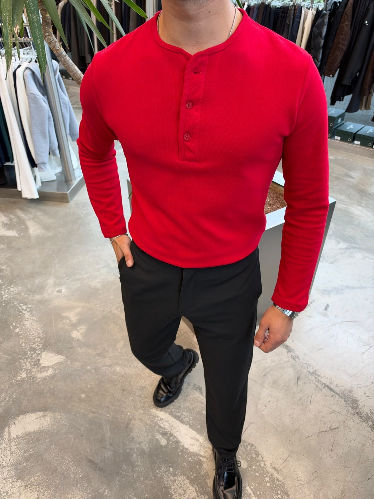 Kırmızı NG Selanik Kumaş Sweat