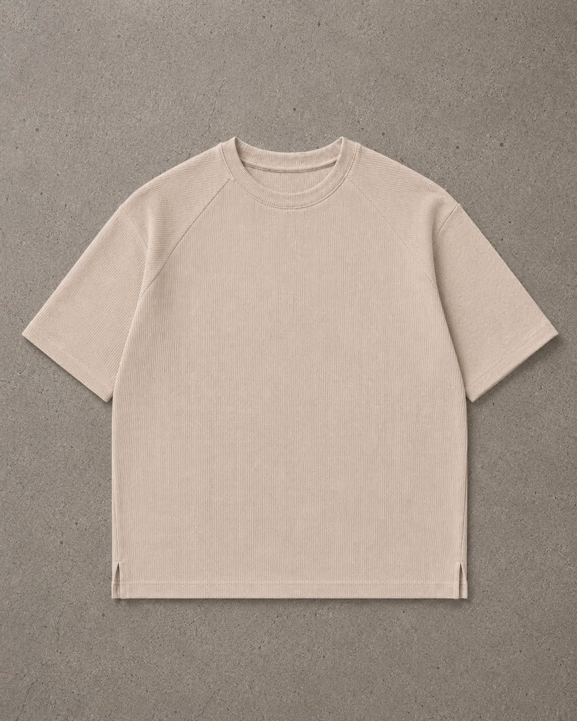 Krem Fitilli Kumaş Tshirt