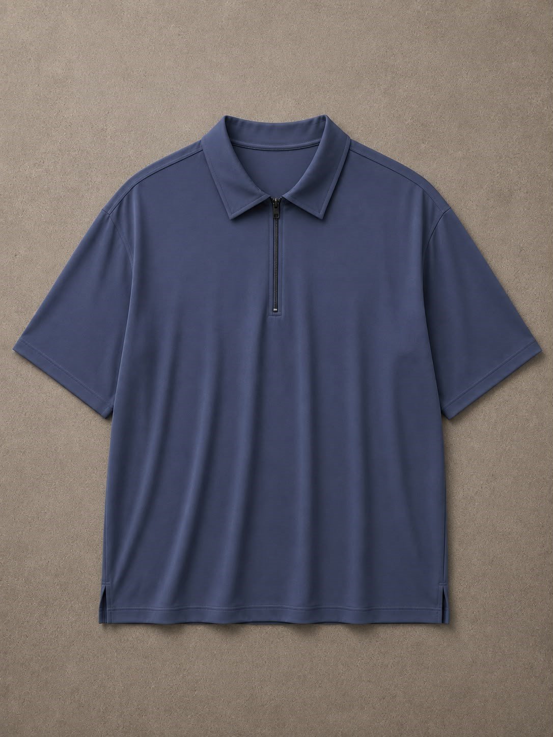 Lacivert Modal Fermuarlı T-Shirt