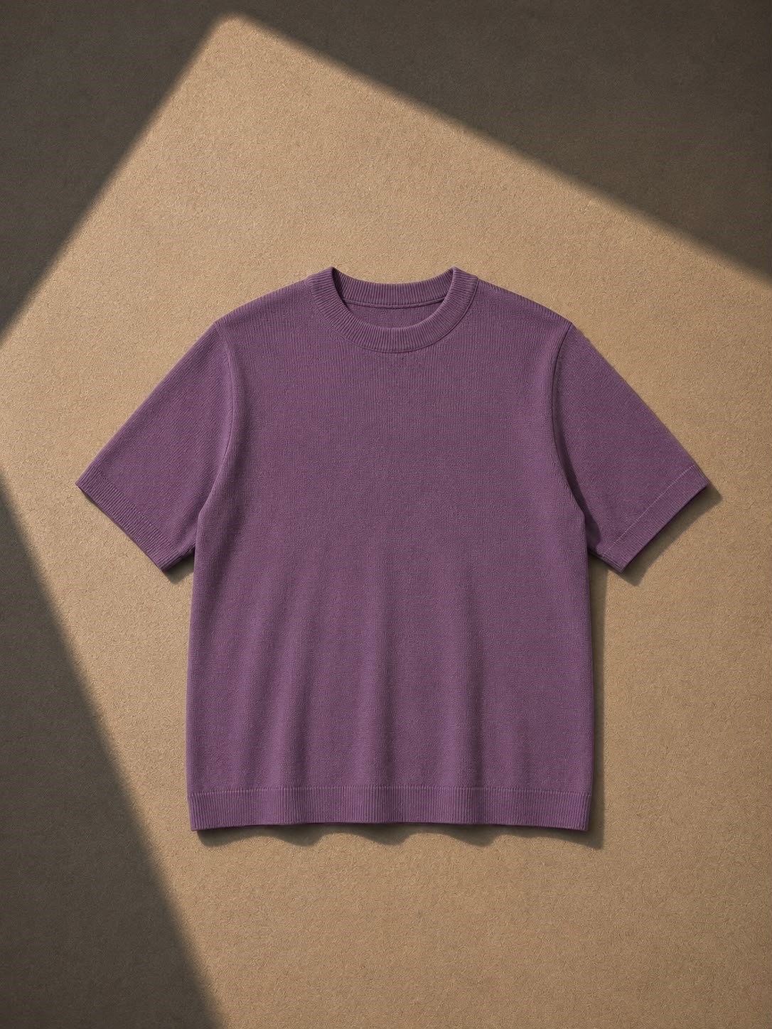 Mor Yıkamalı Basic Tshirt
