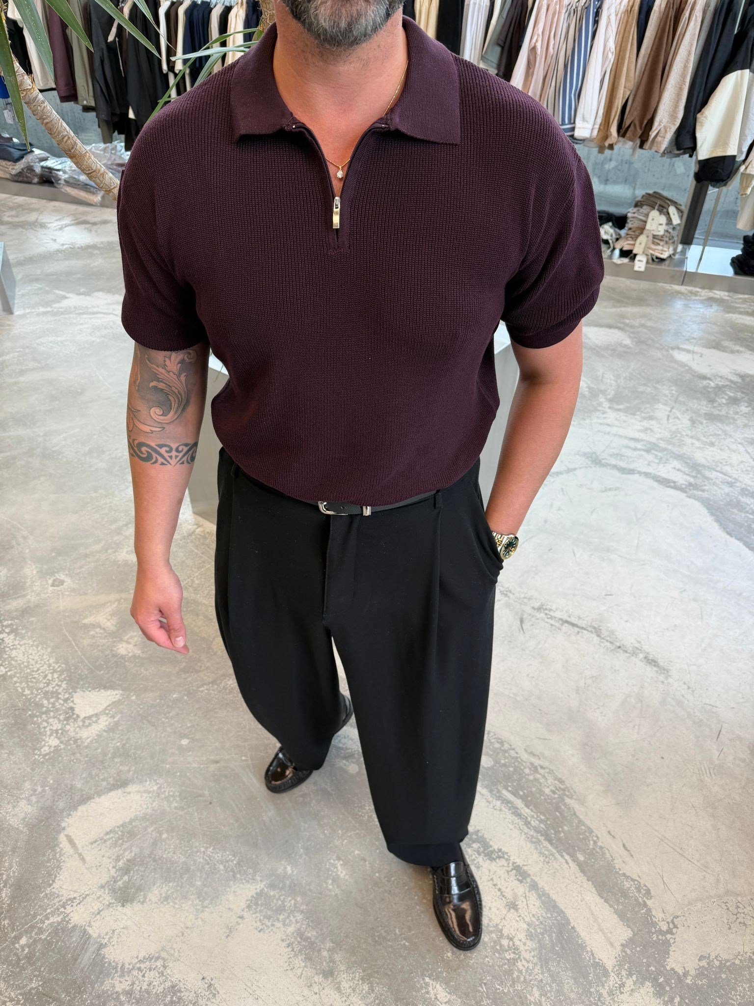 Mürdün Triko Kumaş Yakalı T-Shirt -SPF18336