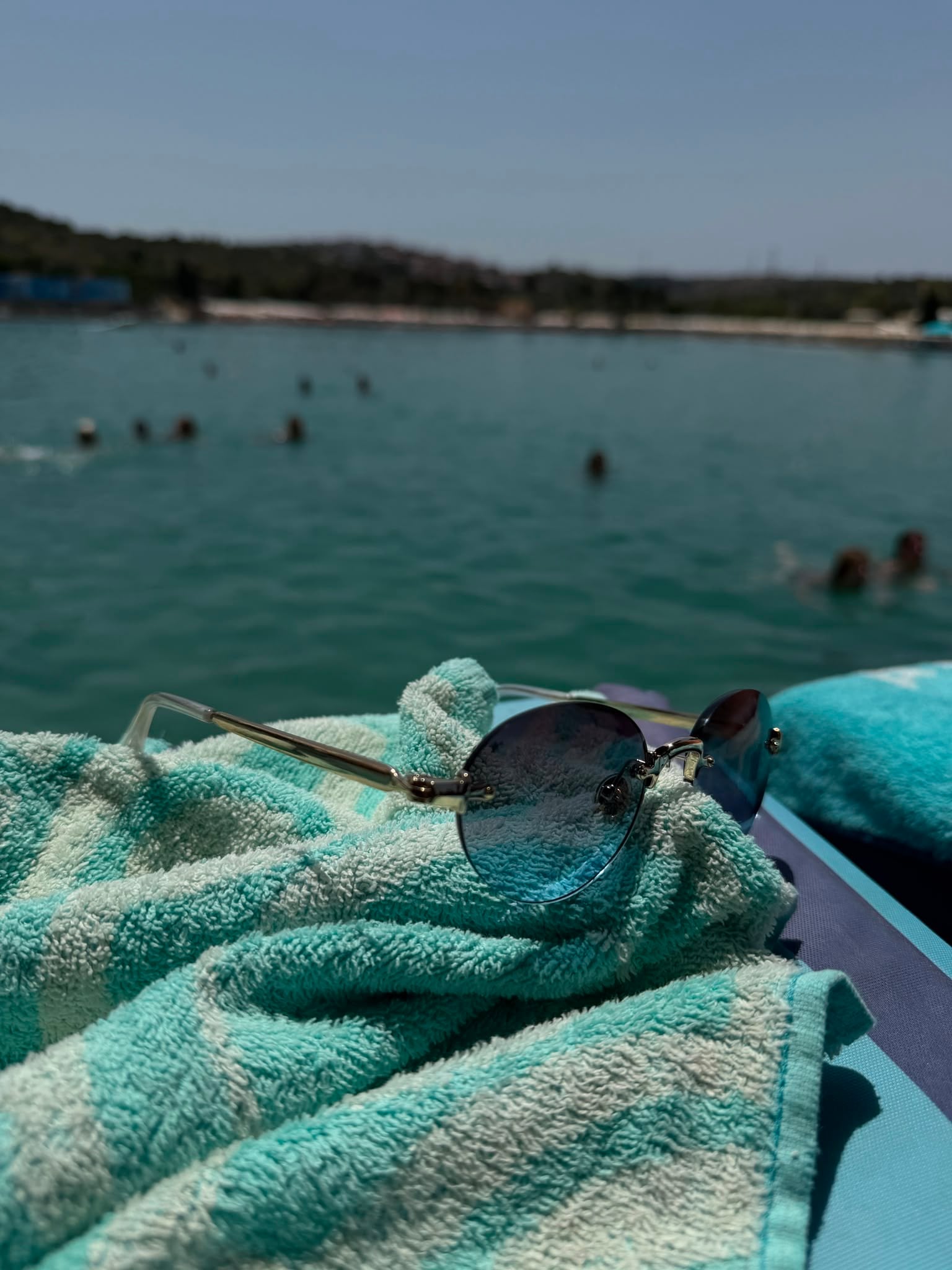 Ocean Blue Yuvarlak Metal Çerçeve Güneş Gözlüğü