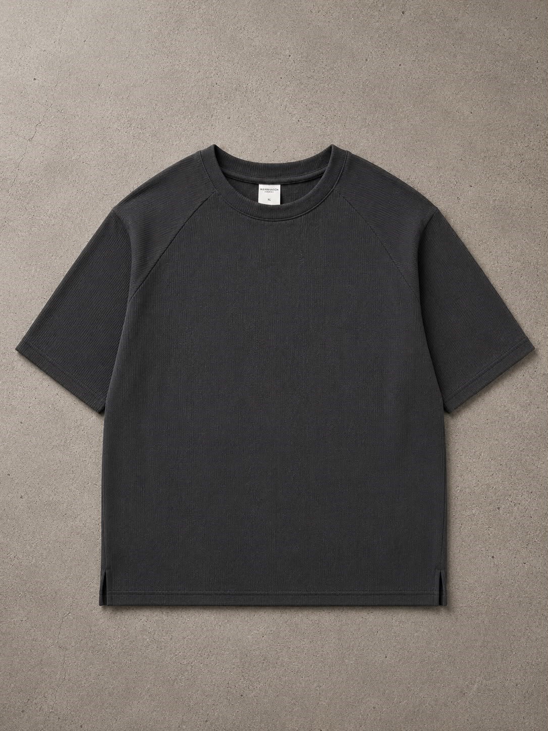 Siyah Fitilli Kumaş Tshirt