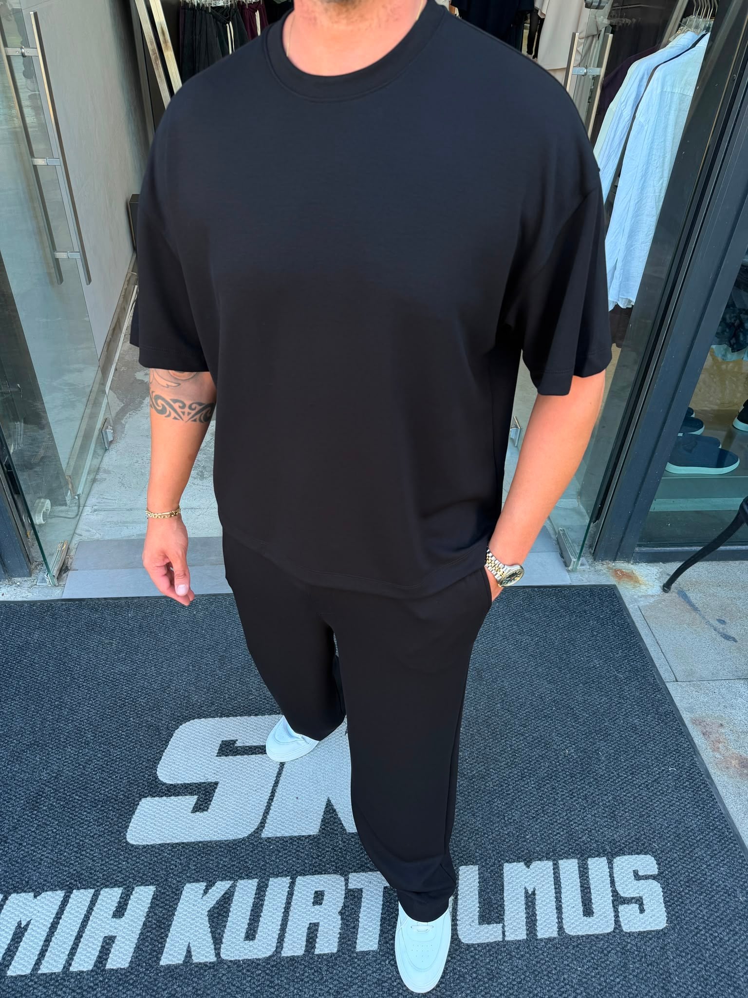 Siyah Siro Viskon Oversize Takım SK-9411