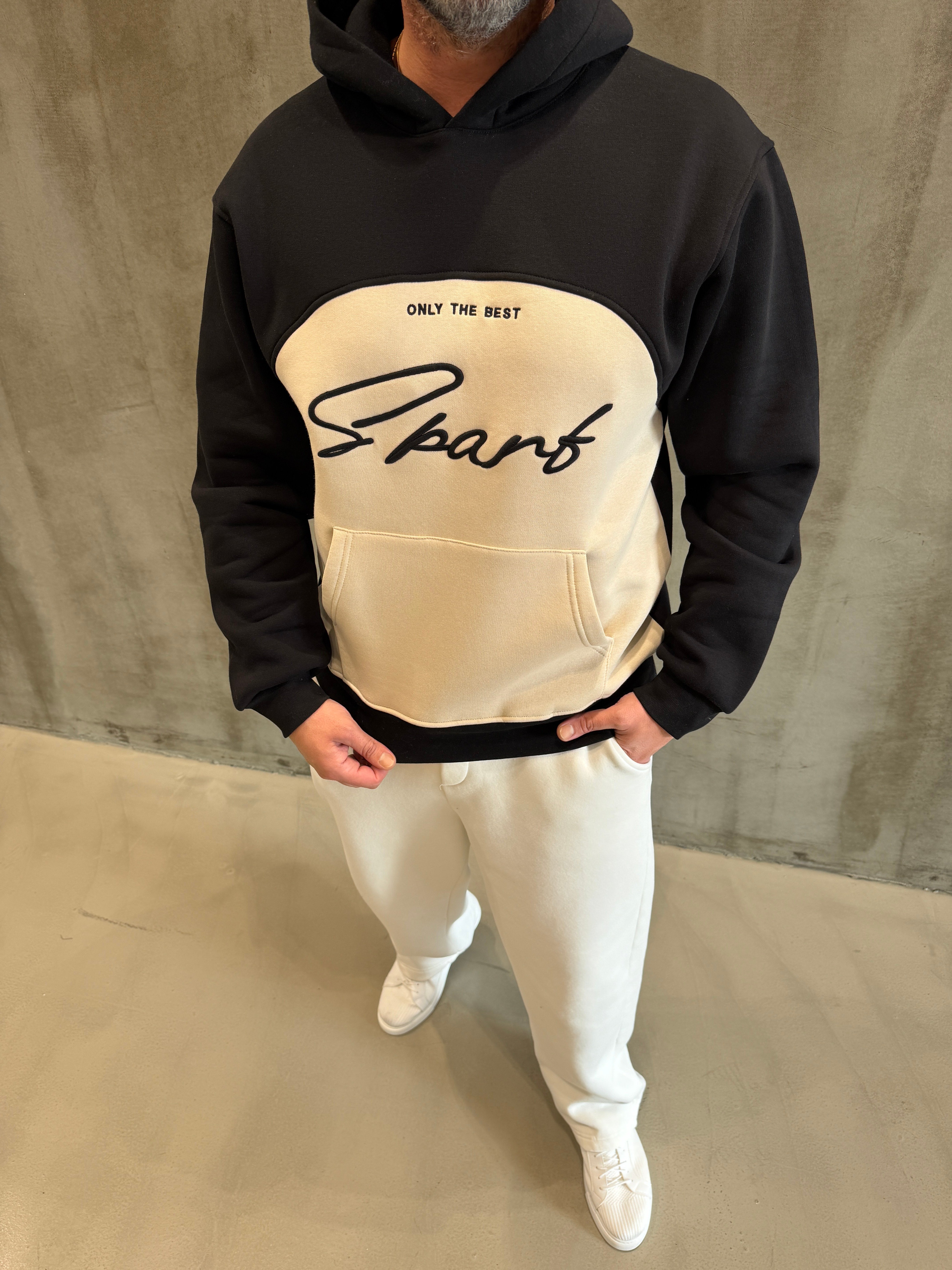 Siyah SPF Nakışlı Kapüşonlu Sweat