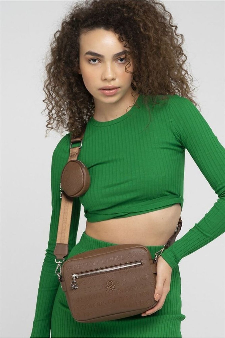 Benetton Gofraj Kadın Çapraz Askılı Çanta