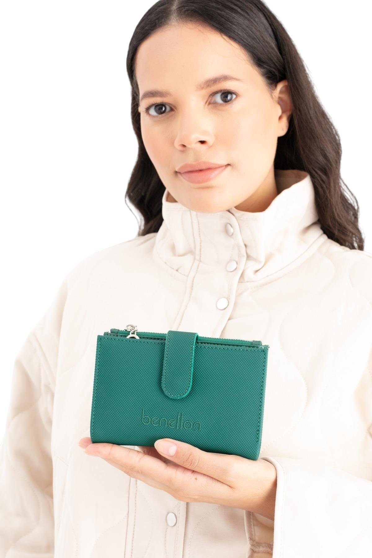 Benetton Logo Detaylı Kadın Portföy & Clutch Çanta