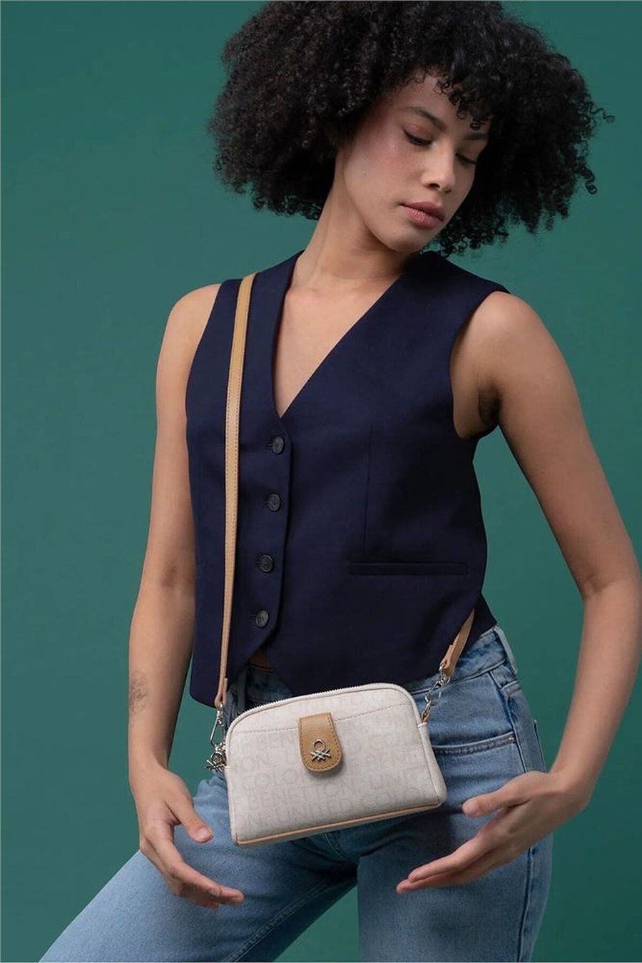 Benetton Monogram Kadın Çapraz Askılı Çanta